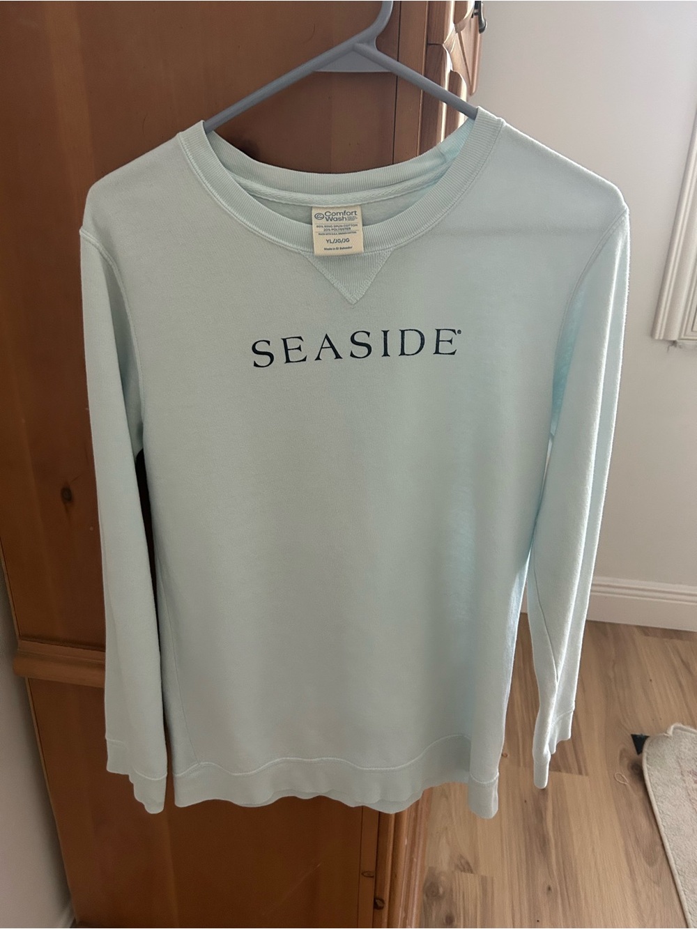 Seaside Logo Crewneck Sweatshirt - Light Blue, YL
